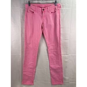 Arizona Women's Pink Skinny Stretch Juniors Denim Low Rise Pockets Pants Size 7